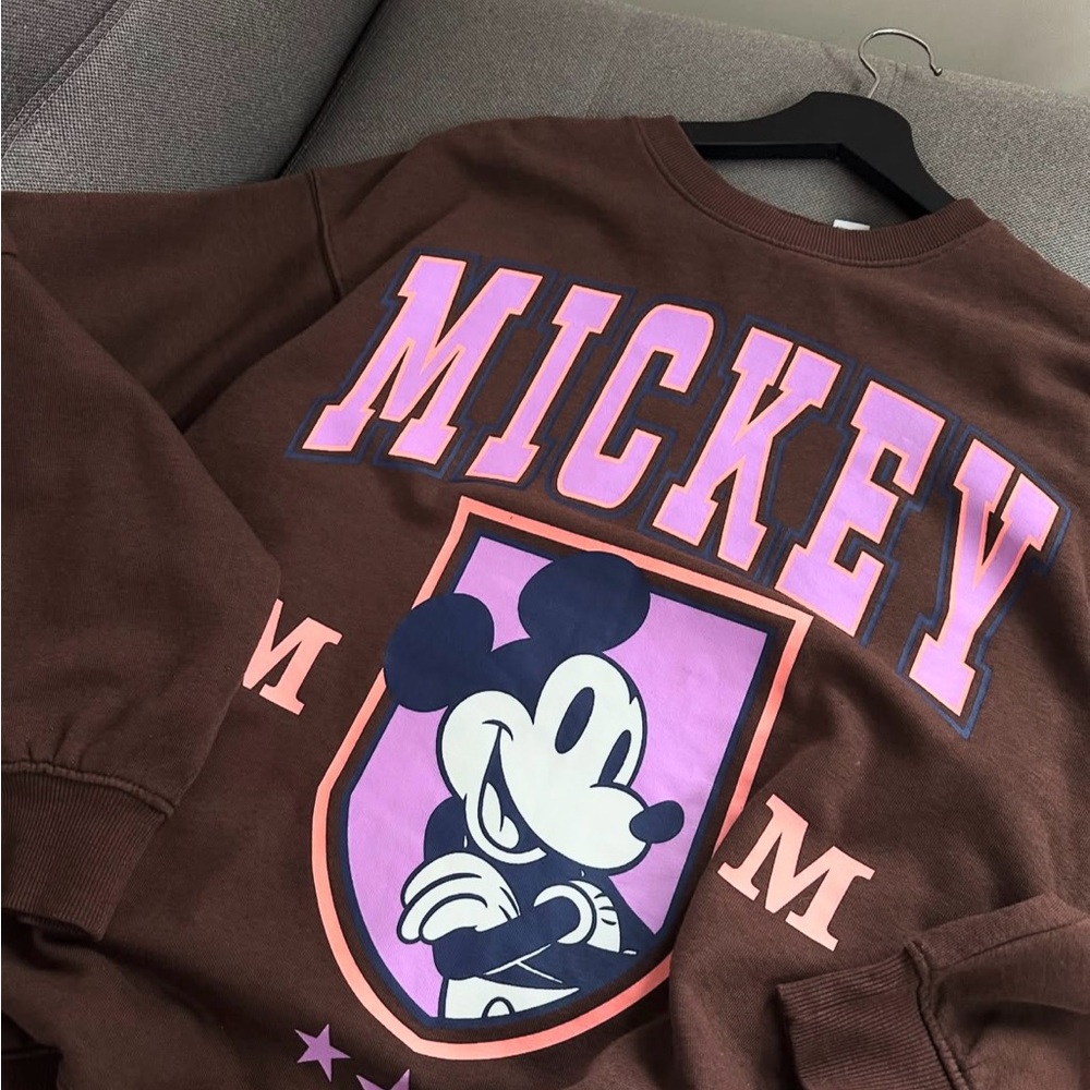 H&M Brown and Purple Mickey Mouse Hoodie